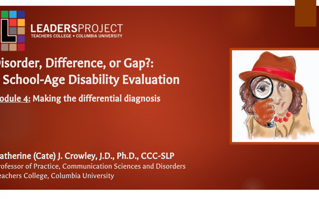 Difference, Disorder or Gap: Analysis and Disability Determination (DDoG Module 4)