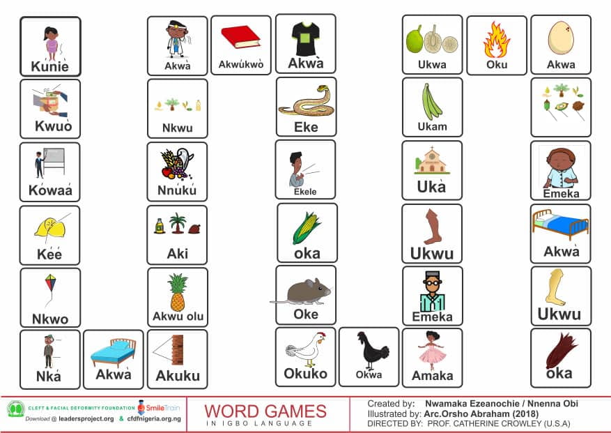 (Igbo) Cleft Palate Therapy Word Game for K