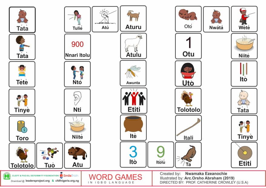 (Igbo) Cleft Palate Therapy Word Game for T