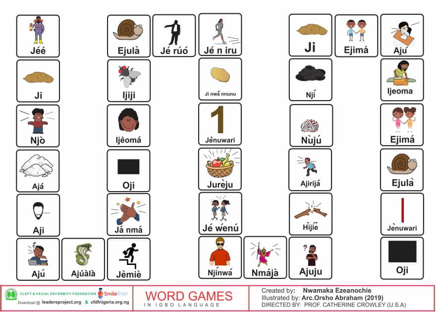 (Igbo) Cleft Palate Therapy Word Game for J