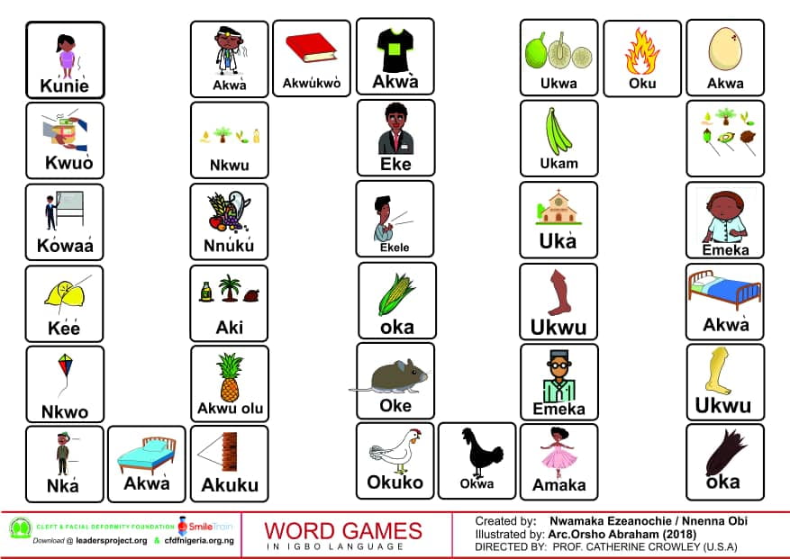(Igbo) Cleft Palate Therapy Word Game for K