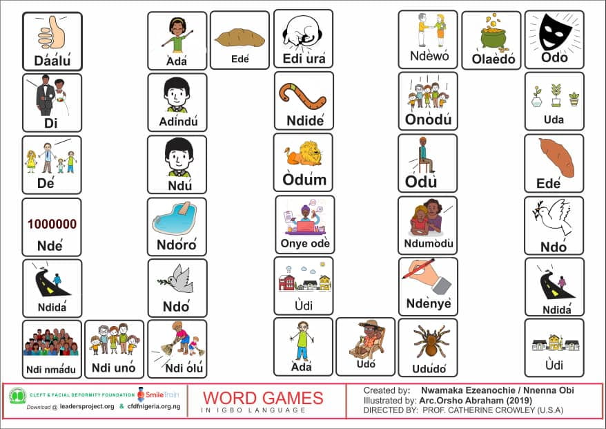 (Igbo) Cleft Palate Therapy Word Game for D